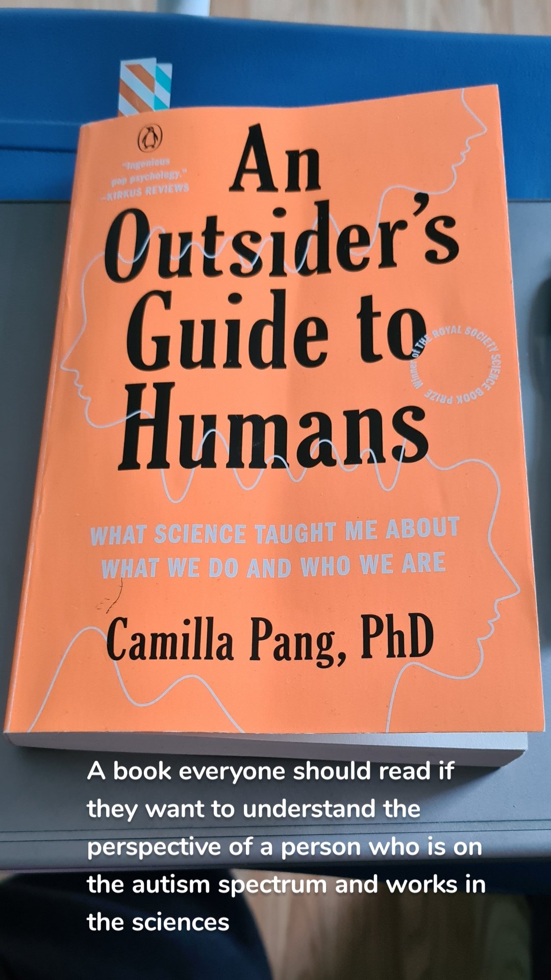 A book everyone should read if they want to understand the perspective of a person who is on the autism spectrum and works in  the sciences